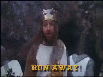 Monty Python run away gif | Monty python, British comedy, Running