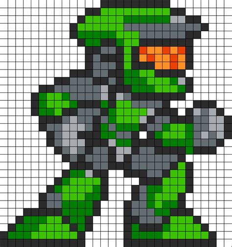 Master Chief V 2 0 Kandi Pattern | Minecraft pixel art, Pixel art grid, Pixel art templates