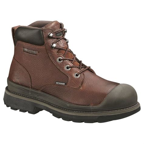 Men's Wolverine 6" Lawson Steel Toe Met Guard Slip-Resistant Work Boots ...