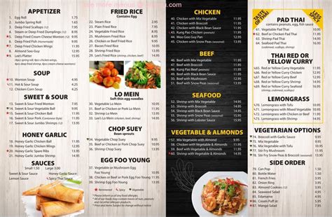 Menu at Lee's Kitchen Restaurant, Brockville