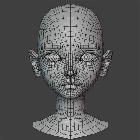 Anime Head Topology | Blender character modeling, Face topology, Maya modeling