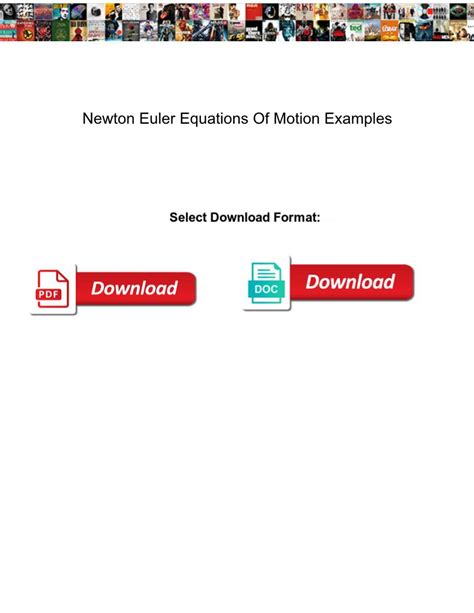 Newton Euler Equations of Motion Examples - DocsLib