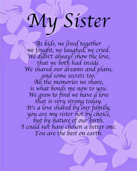 Image result for Inspirational verse for sisters birthday | Sister poems, Little sister quotes ...