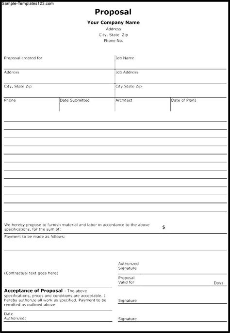 Printable Sample Business Proposal Form Business Proposal Letter - Bank2home.com