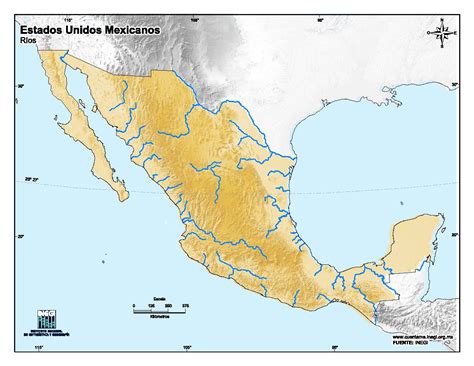 Mapa para imprimir de México Mapa mudo de ríos de México. INEGI de México - Mapas Interactivos ...