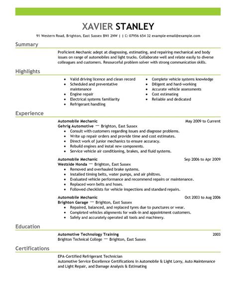 Best Mechanic Resume Example | LiveCareer