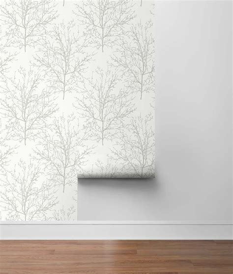 Wallpaper Branch Wallpaper Tree Wallpaper White | Etsy