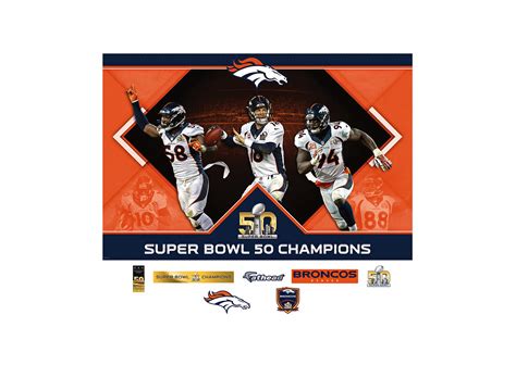 Denver Broncos Super Bowl 50 Champions Mural Wall Decal | Shop Fathead ...