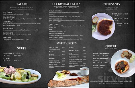 Cafe de Paris Bakery menu in Indian Rocks Beach, Florida, USA