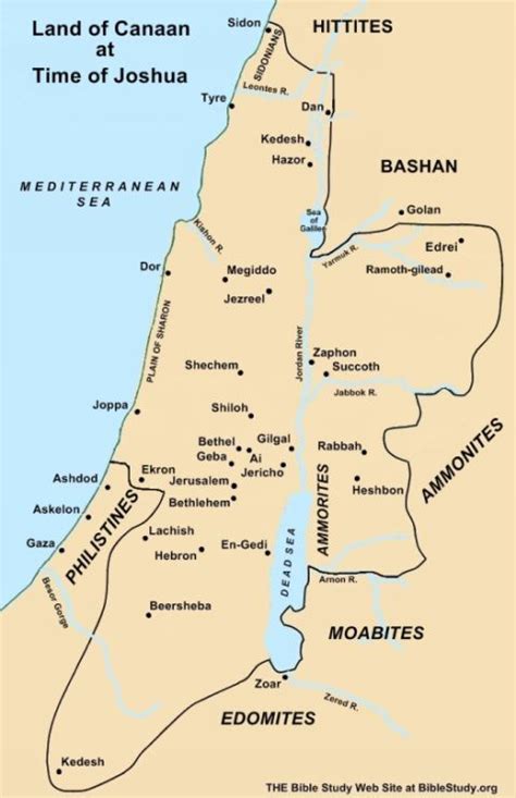 Map of Canaan during Joshua's Time