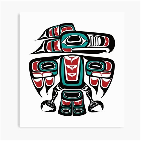 'Haida Tlingit Native Raven Totem' Canvas Print by Beltschazar | Pacific northwest art, Raven ...