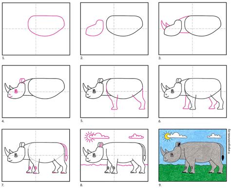 How to Draw a Rhinoceros · Art Projects for Kids