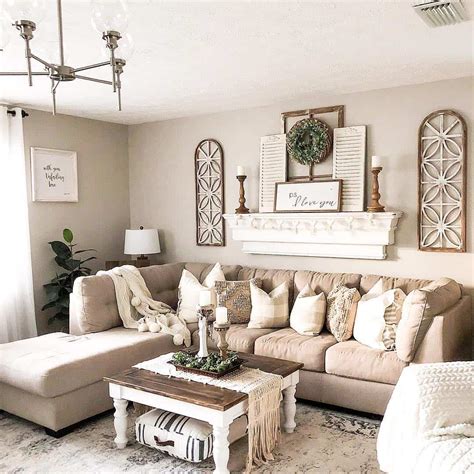 Neutral Farmhouse Living Room Wall Décor Ideas - Soul & Lane