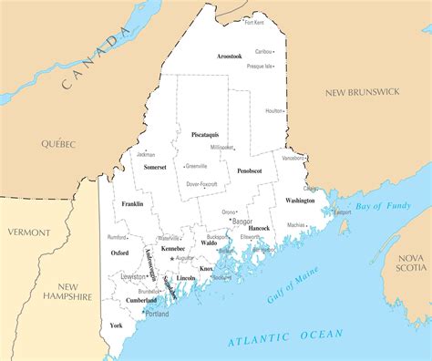 Map Of Maine With Cities - Large World Map