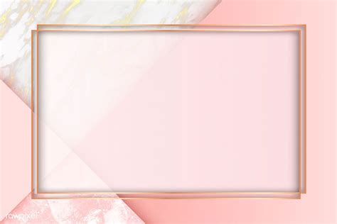Gold rectangle frame on pink background vector | premium image by ...