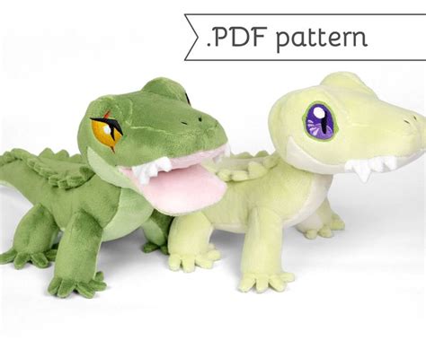 Alligator Plush Sewing Pattern .pdf Tutorial Gator Lizard - Etsy | Sewing stuffed animals ...