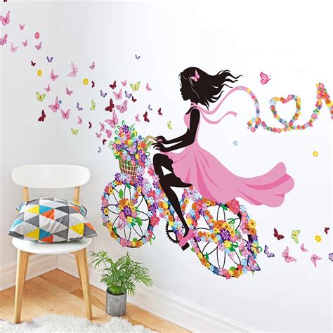 DIY Wall Decor Dancing Girl Art Wall Stickers For Kids Rooms Home Decor Bedroom Living Room Wall ...