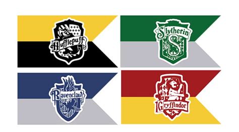 Free Printable Hogwarts' House Flags - Harry Potter Party - Lovely Planner