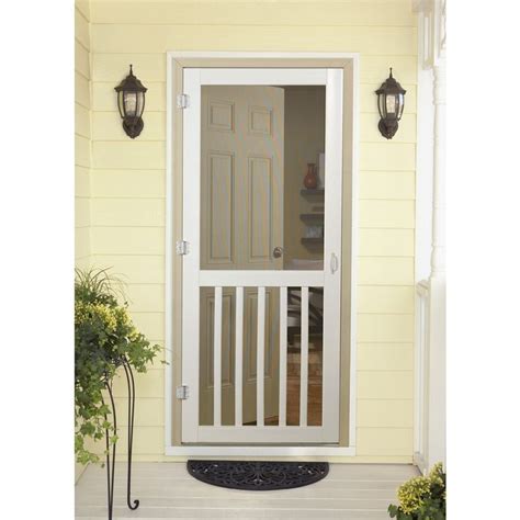 Shop Screen Tight 5-Bar White Vinyl Hinged Screen Door (Common: 36-in x 80-in; Actual: 36-in x ...