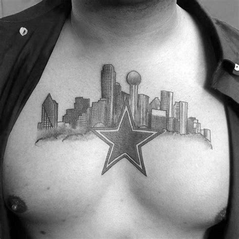 20 Dallas Skyline Tattoo Designs For Men - Texas Ink Ideas