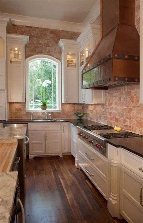 41 Amazing Kitchens Design Ideas With A Brick Wall | Brick kitchen ...