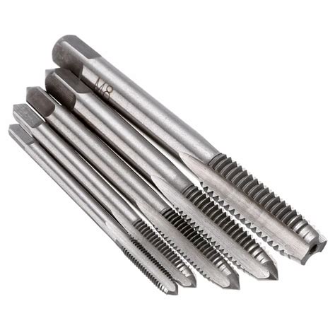 5pcs Mayitr Screw Thread Tap Drill Bit HSS Metric Plug Hand Tapper Set M3/M4/M5/M6/M8 For ...