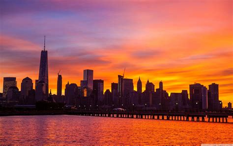 New York Sunset Wallpapers - Top Free New York Sunset Backgrounds ...