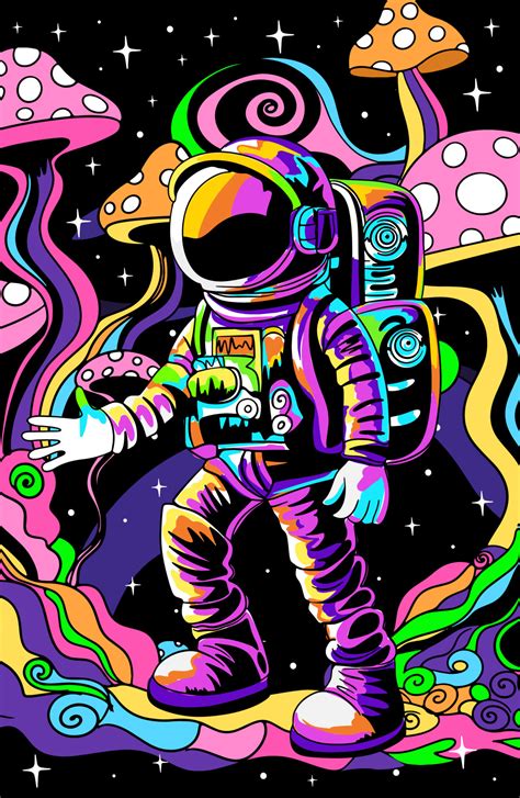 Psychedelic landscape. Space exploring vector cartoon banner 22333757 ...