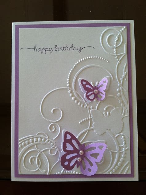 Darice Embossing Folder - Butterfly Swirls Birthday card for my SIL | Embossed cards, Cards ...