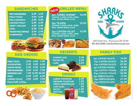 Shark's Fish & Chicken menu in Sherwood, Arkansas, USA