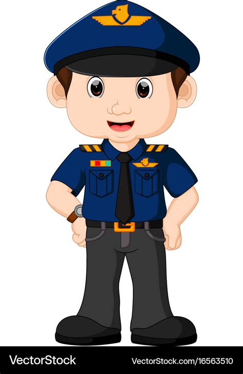 Young policeman cartoon Royalty Free Vector Image