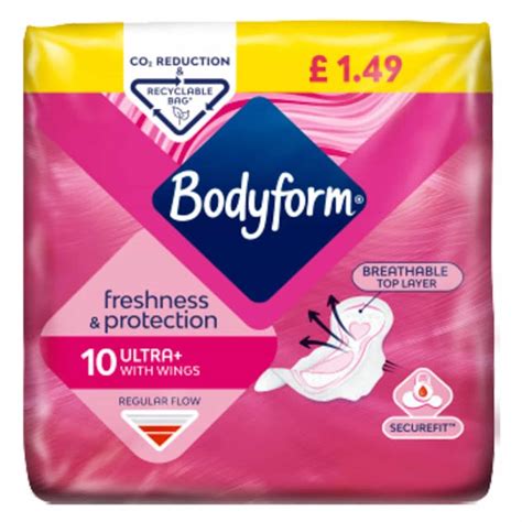 Bodyform Ultra Normal Pads with Wings 10pk | Health & Wellbeing - B&M