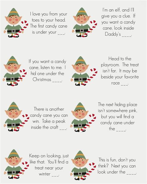 Christmas Scavenger Hunt Clues Free Printable