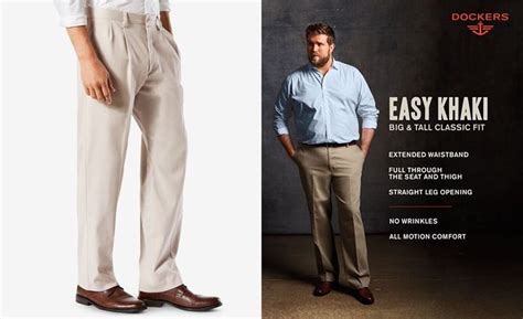 Dockers Men's Big & Tall Easy Classic Pleated Fit Khaki Stretch Pants - Macy's | Urban style ...