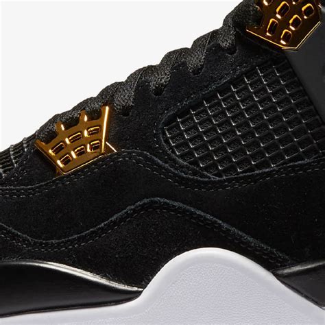 Nike Air Jordan 4 Retro 'Royalty' Black, Metallic Gold & White | END.