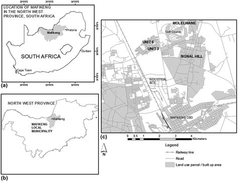 Location of Mafikeng in South Africa (a), in Mafikeng Local... | Download Scientific Diagram