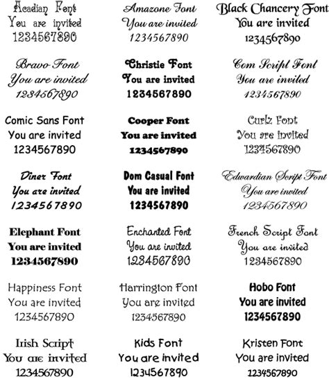 Popular Wedding Invitation Fonts Microsoft Word | wedding
