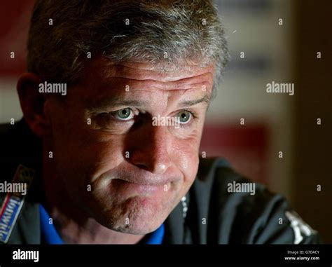 Wales manager Mark Hughes speaking at a press conference at the ...