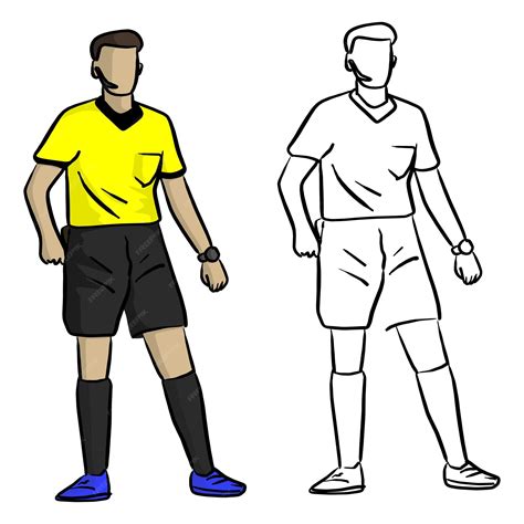 Premium Vector | Professional soccer referee vector illustration sketch ...