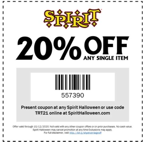 Spirit Halloween Printable Coupon