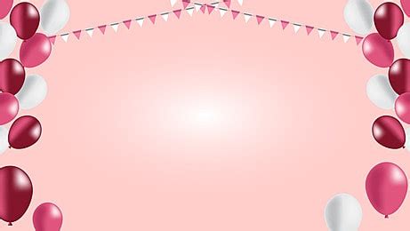 Birthday Party Balloon With Pink Color Decoration Background Vector, Birthday Bg, Balloon Pink ...