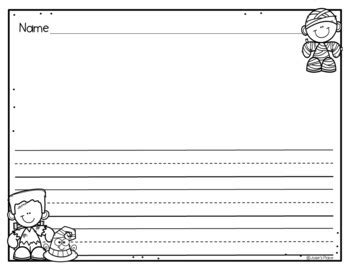 Kindergarten Writing Paper Landscape Style by Josie's Place | TpT