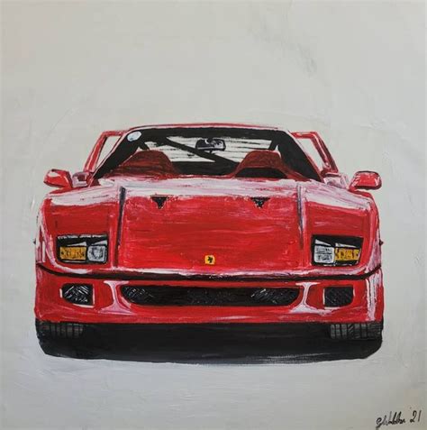 Ferrari F40, 1987 Painting by Gavin Waldron | Saatchi Art | Car ...