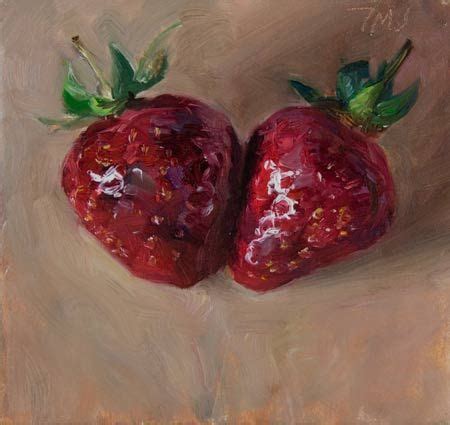 daily painting titled Two Strawberries - click for enlargement ...