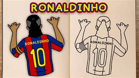 How to draw and colour! RONALDINHO (step by step drawing tutorial ...