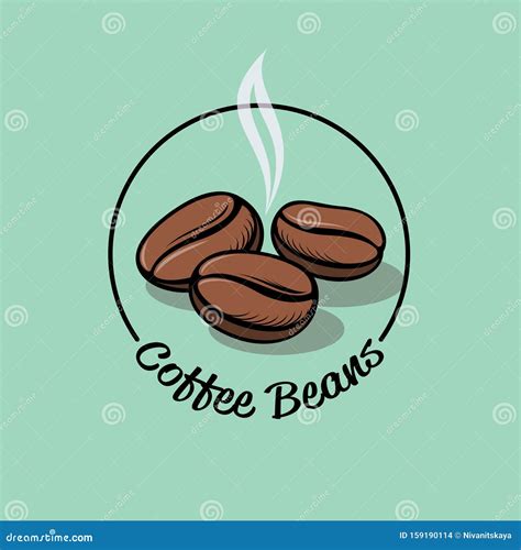 Coffee Bean Logo. Coffee Emblem. Coffee Beans and Letters in a Circle ...