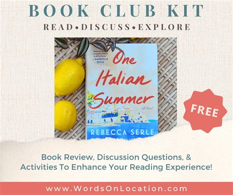 One Italian Summer Book Club Kit - Questions & Activities