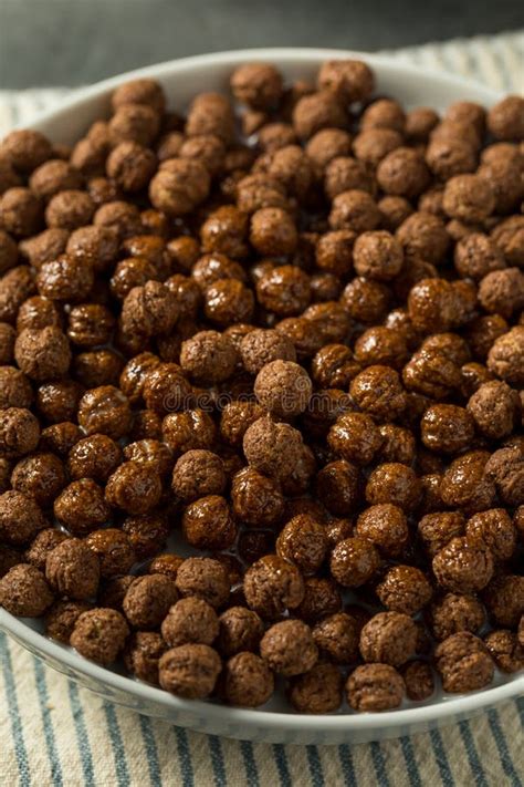 Healthy Sweet Chocolate Puff Cereal Stock Photo - Image of grain, brown ...