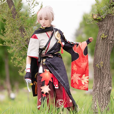 Genshin Impact Kazuha Cosplay Costume Outfits Halloween Carnival Suit ...