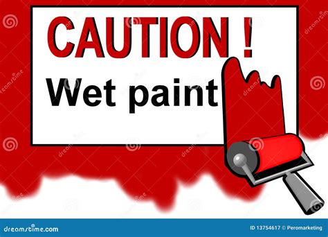 Caution - Wet Paint Warning Sign Stock Image | CartoonDealer.com #13754617